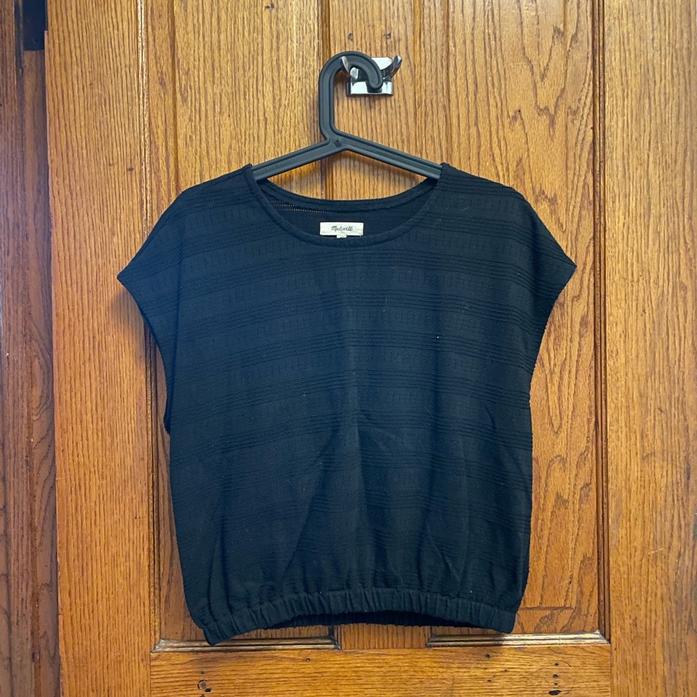 Madewell Women’s Short Sleeve Pointelle Knit Crop Top